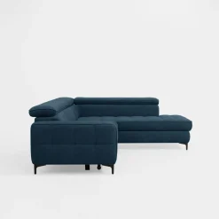 Narożnik z regulowanymi zagłówkami granatowy NALA lewy