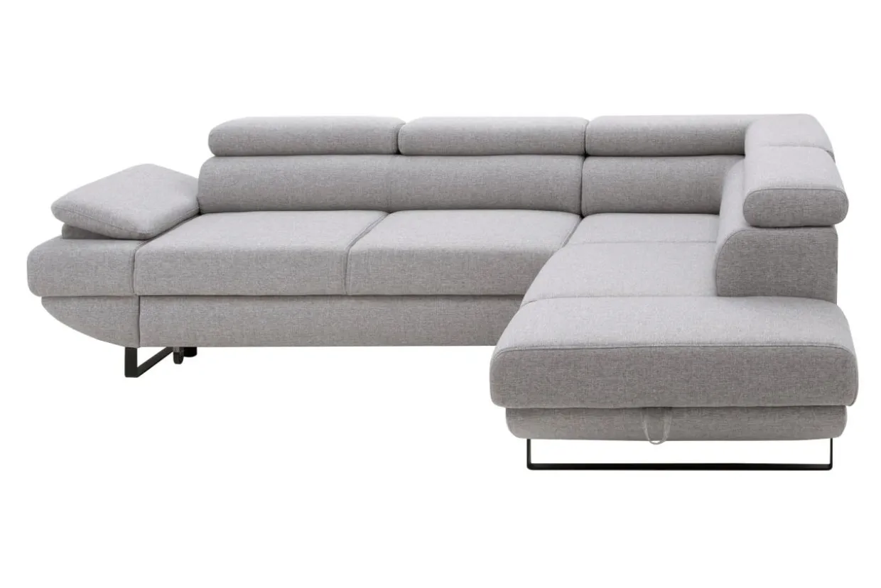 Narożnik z regulowanymi zagłówkami szary GIO prawy