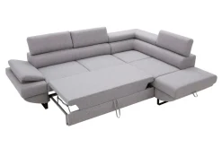 Narożnik z regulowanymi zagłówkami szary GIO prawy