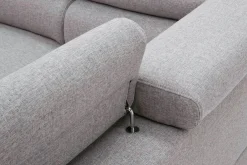 Narożnik z regulowanymi zagłówkami szary GIO prawy