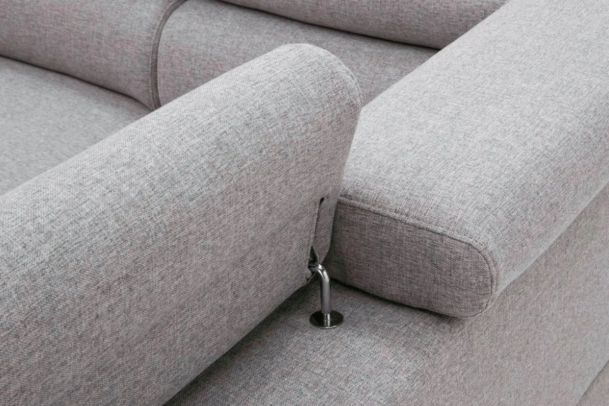 Narożnik z regulowanymi zagłówkami szary GIO prawy