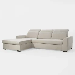 Narożnik z regulowanymi zagłówkami jasnoszary ARYA lewy