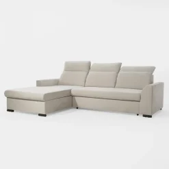 Narożnik z regulowanymi zagłówkami jasnoszary ARYA lewy