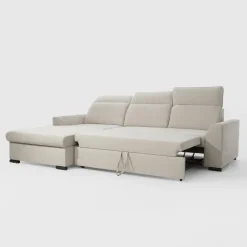 Narożnik z regulowanymi zagłówkami jasnoszary ARYA lewy