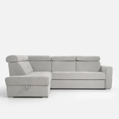 Narożnik z regulowanymi zagłówkami szary LENA lewy