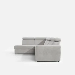 Narożnik z regulowanymi zagłówkami szary LENA lewy