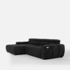 Narożnik z regulowanymi zagłówkami ciemnoszary BULL S lewy