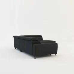 Narożnik z regulowanymi zagłówkami ciemnoszary IDYLLA lewy