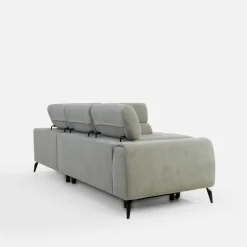 Narożnik z regulowanymi zagłówkami jasnoszary JAZZY L prawy