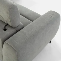 Narożnik z regulowanymi zagłówkami jasnoszary JAZZY L prawy