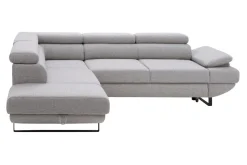 Narożnik z regulowanymi zagłówkami szary GIO lewy