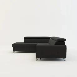 Narożnik z regulowanymi zagłówkami ciemnoszary IDYLLA prawy