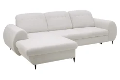 Narożnik z regulowanymi zagłówkami ecru ALVOR lewy