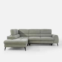 Narożnik z regulowanymi zagłówkami jasnoszary JAZZY L lewy