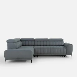 Narożnik z regulowanymi zagłówkami szary CALDO II lewy