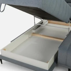 Narożnik z regulowanymi zagłówkami szary CALDO II lewy