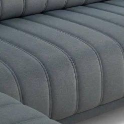 Narożnik z regulowanymi zagłówkami szary CALDO II lewy