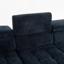 Narożnik z regulowanymi zagłówkami granatowy CHOCO lewy