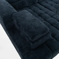 Narożnik z regulowanymi zagłówkami granatowy CHOCO lewy