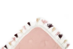 Narzuta na łóżko biało-różowa FRINGLE 220x200 cm