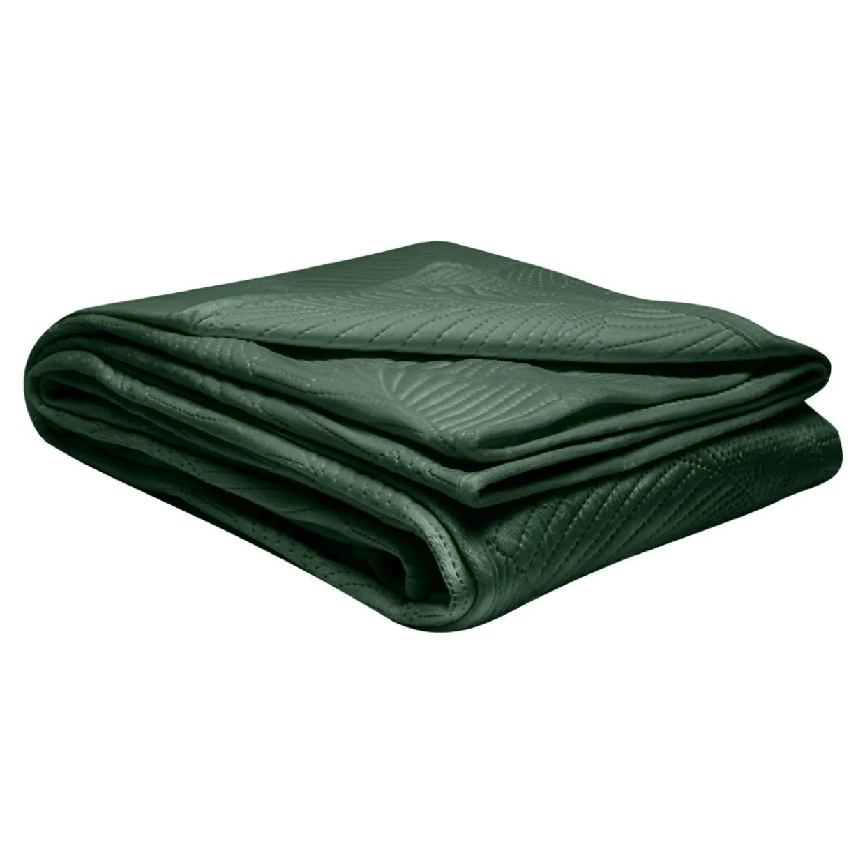 Narzuta na łóżko pikowana w liście zielona FERN 240x260 cm