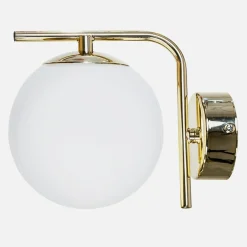 Nowoczesny kinkiet kula biało-złoty AURORA