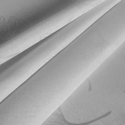 Obrus żakardowy w liście miłorzębu szary GINA 110x160 cm