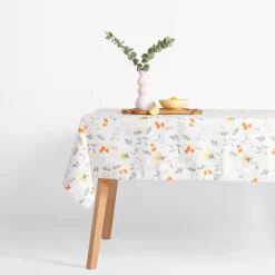 Obrus biały w polne kwiaty GARDENA 140x280 cm