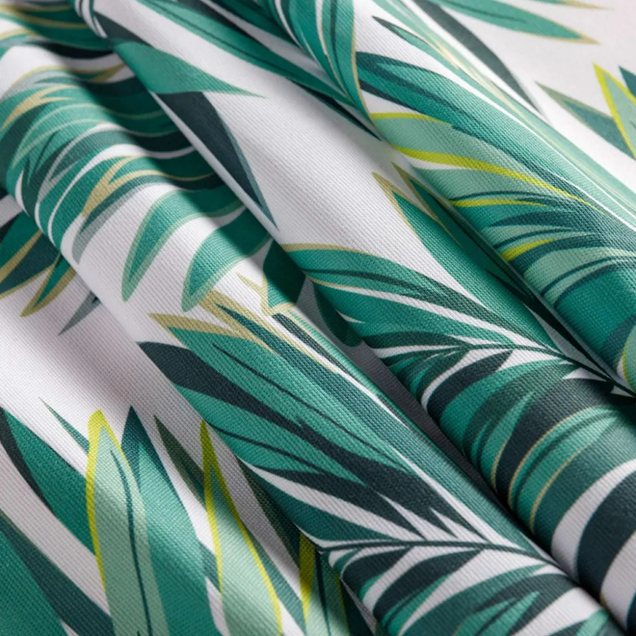 Obrus biały w zielone liście GARDENA 110x160 cm