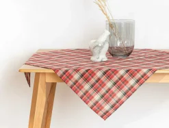 Obrus w szkocką kratę czerwony NEWPORT 85x85 cm