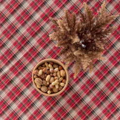 Obrus w szkocką kratę czerwony NEWPORT 85x85 cm