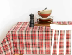 Obrus w szkocką kratę szary NEWPORT 110x160 cm