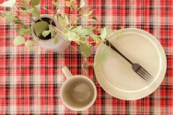 Obrus w szkocką kratę szary NEWPORT 110x160 cm