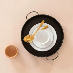 Obrus z listwą beżowo-biały CADRE 110x160 cm