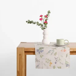 Obrus z lnem w polne kwiaty GARDENA 40x120 cm