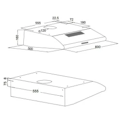 Okap podszafkowy czarny ZHEF OKPZH14EF