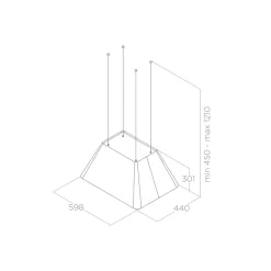 Okap wyspowy czarny ELICA IKONA LIGHT BL/F/60