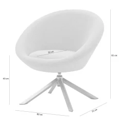 Okrągły fotel obrotowy MABUN beżowy