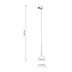 Oprawa na szynoprzewód wisząca czarna TRACER CONO MINI