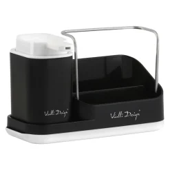 Organizer kuchenny z dozownikiem czarny LIVIO DUO