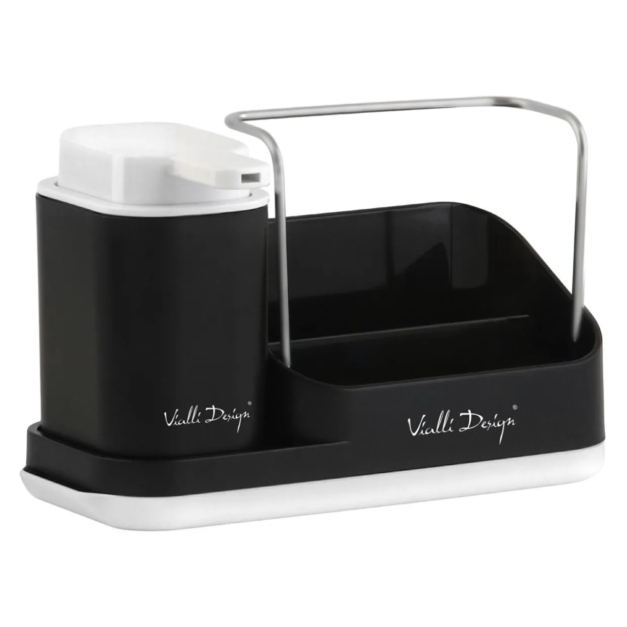 Organizer kuchenny z dozownikiem czarny LIVIO DUO