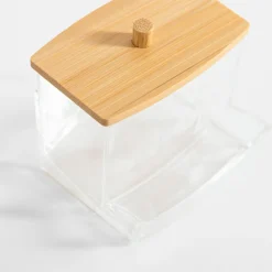 Organizer na patyczki kosmetyczne z bambusową pokrywką