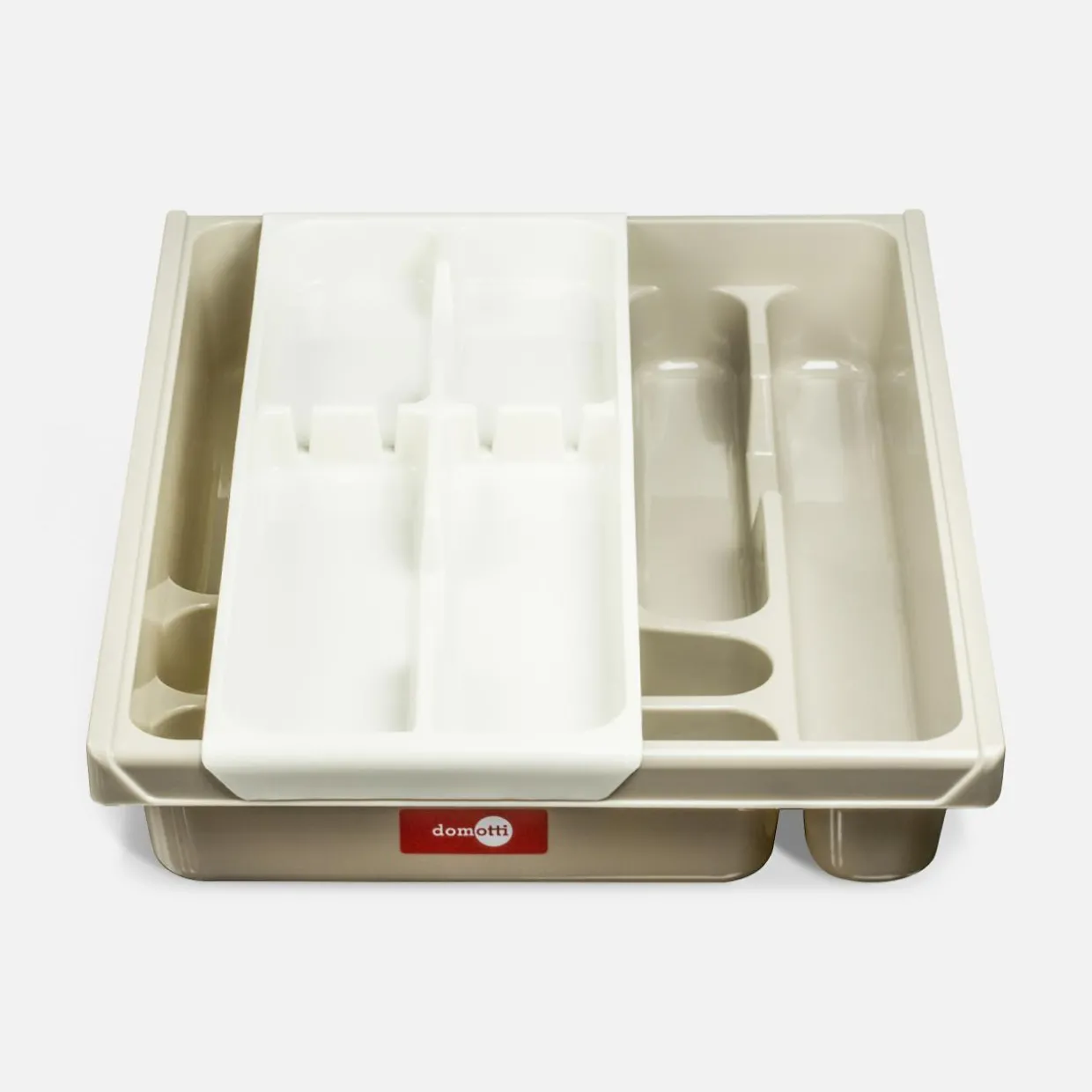 Organizer na sztućce dwurzędowy szaro-beżowy DOUBLE