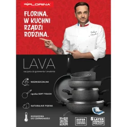 Patelnia głęboka FLORINA LAVA STONE by MATEUSZ GESSLER 24 cm