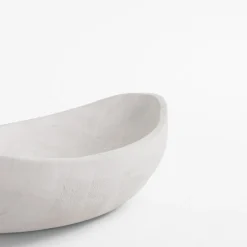 Patera dekoracyjna drewniana biała 34 cm