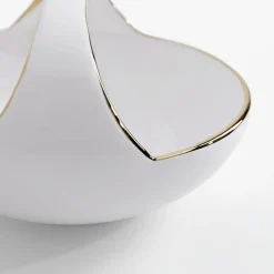 Patera dekoracyjna z uchwytem biało-złota