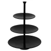 Patera piętrowa na ciasto i owoce 3 poziomy czarna 34 cm