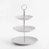 Patera 3-poziomowa porcelanowa biała 35 cm