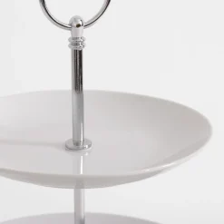 Patera 3-poziomowa porcelanowa biała 35 cm