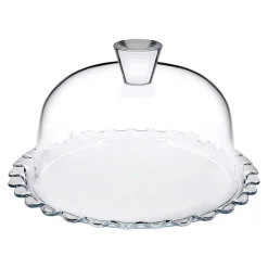 Patera szklana z kloszem PATISSERIE 24 cm